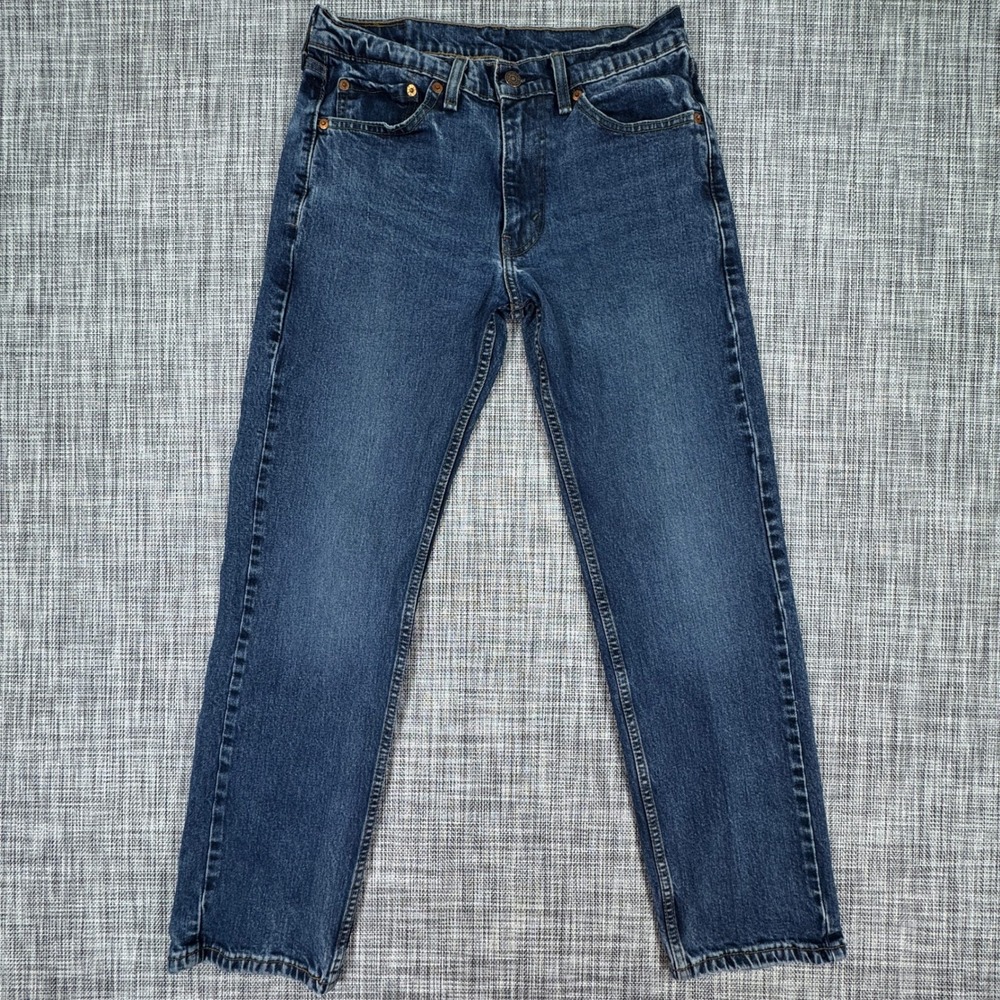 Levis 505 Mens 30x30 Regular Fit Jeans Straight Leg Blue Stretch Cotton Denim